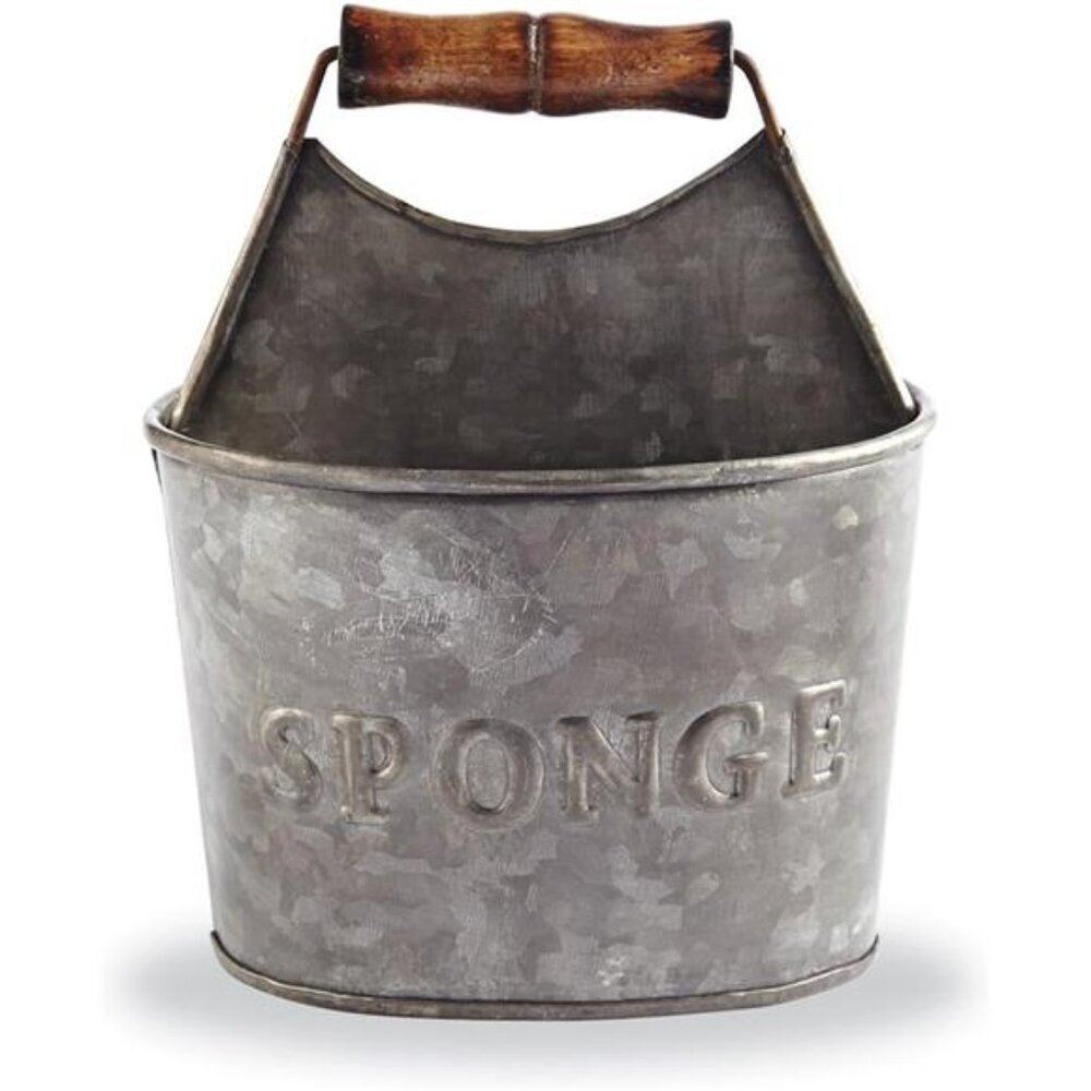 Farmhouse Rustic Sponge Holder, 4.4H X 5.9L X 5.2W